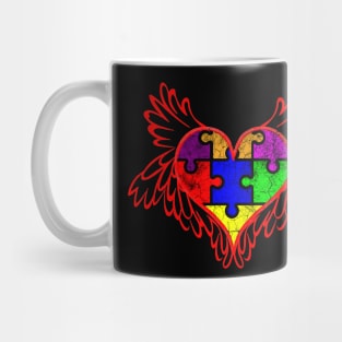 Beautiful Autism Angel Heart Mug